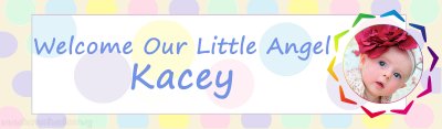Welcome Baby Polka Dots (Photo) Customized Banner Singapore