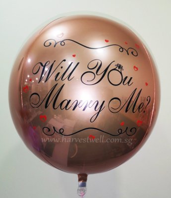 Will You Marry Me Customize ORBZ Balloon Singapore