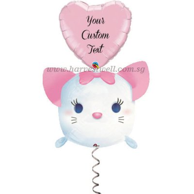 Customised Tsum Tsum Marie Cat With Foil On Top Helium Balloon Singapore