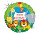 Holographic Jungle Animal Birthday Mylar Balloon