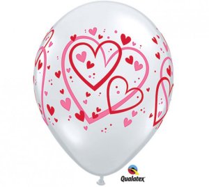 printed love latex balloon