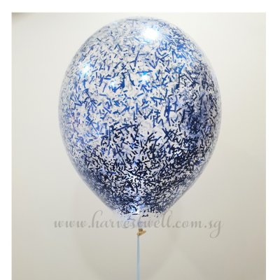 Blue Glitter Helium Latex Balloon Singapore