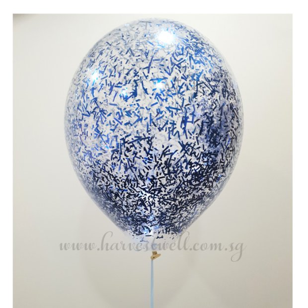 Blue Glitter Helium Latex Balloon Singapore
