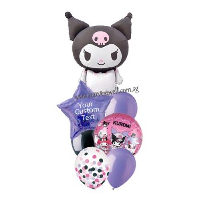 Customised Name on Kuromi Balloon Bundle Singapore