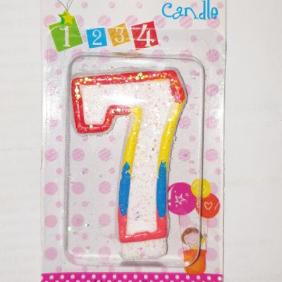 Number 7 Primary Colour Numeral Candle Singapore
