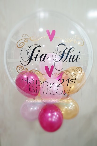 Customised Elegant Birthday Bubble Balloon Singapore
