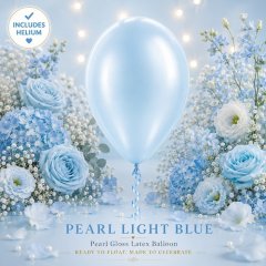 Pearl Light Blue Helium Latex Balloon