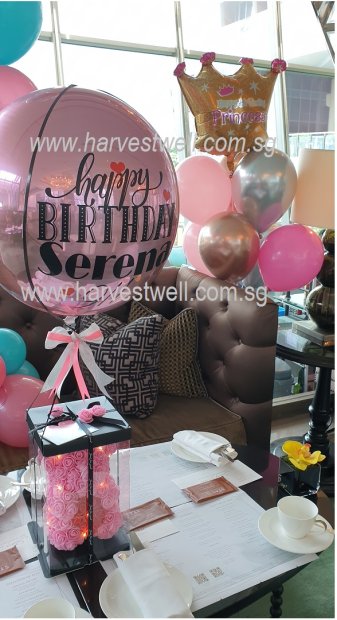 Hot Air Balloon Pink Rose Teddy Bear Singapore