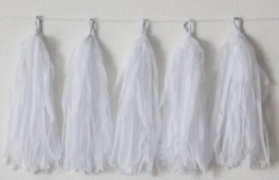 White Tissue Tassel Garland Singapore