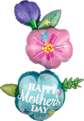 Mother' Day Fancy Flower Giant Mylar Foil Multi-Balloon Singapore