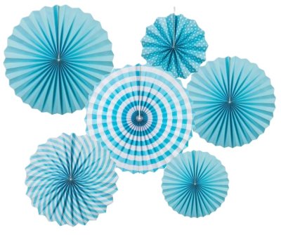 Blue Paper Fans Decoration D.I.Y Set Singapore
