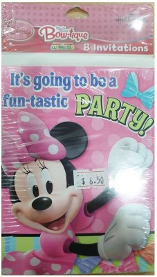 Minnie Mouse Party Invitation Card Singapore