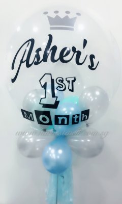 Customised Baby Full Month Bubble Balloon Singapore