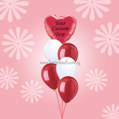 Customize Red Foil Balloon On Top Balloon Bouquet