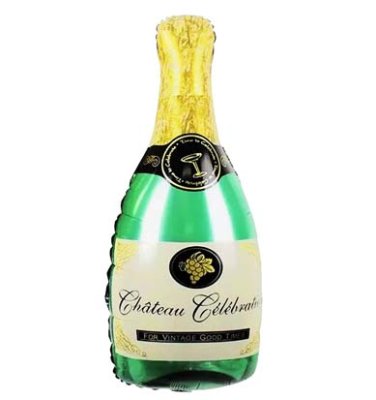 Champagne Bottle Super Shape Mylar Balloon Singapore
