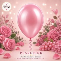 Pearl Pink Helium Latex Balloon
