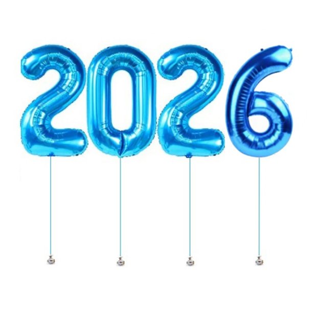 New Year 2026 Megaloon Blue Foil Balloon Singapore