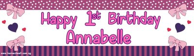 Pink Bow Customized Banner Singapore
