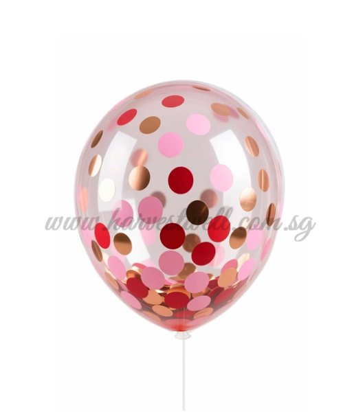 Confetti Romantic Rose Helium Latex Balloon Singapore