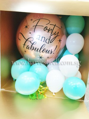 Customize Surprise Box with Forty & Fab ORBZ Balloon Singapore
