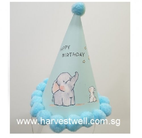 Baby Blue Birthday Party Cone Hat