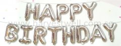 Happy Birthday Silver Mini Alphabet Balloon Set