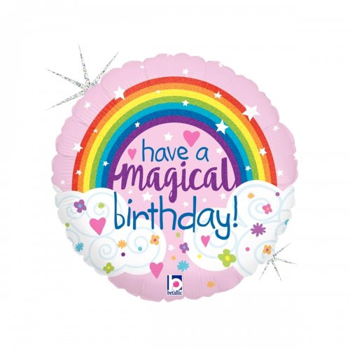 Magical Rainbow Birthday Mylar Balloon