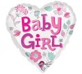 Baby Girl Heart Mylar Balloon