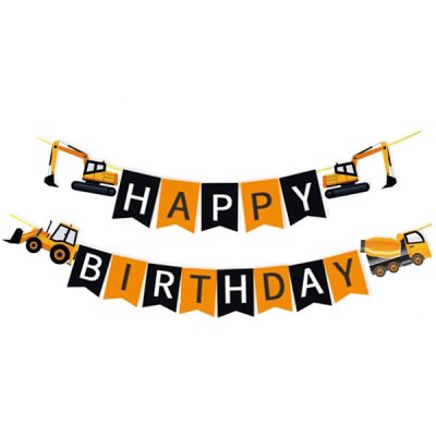 Happy Birthday Construction Party Jointed Banner Singapore