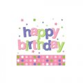 1st Birthday Pink Dot Happy Birthday Napkin
