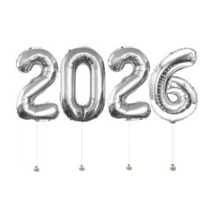 New Year 2026 Megaloon Silver Foil Balloon