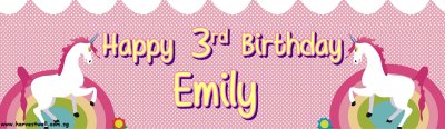 Unicorn Birthday Customized Banner Singapore