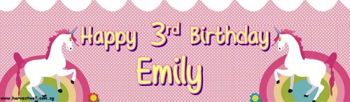 Unicorn Birthday Customized Banner