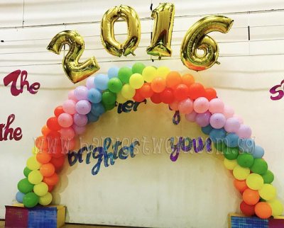 2017 Rainbow (Spiral) Balloon Arch Singapore
