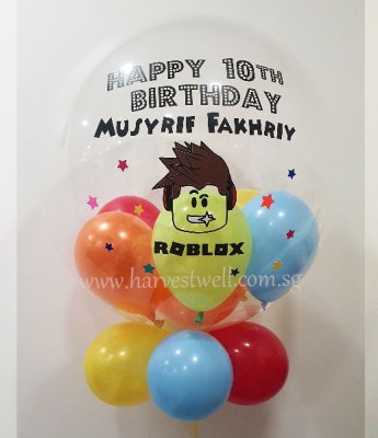 Personalised Roblox Birthday Theme Bubble Balloon Singapore