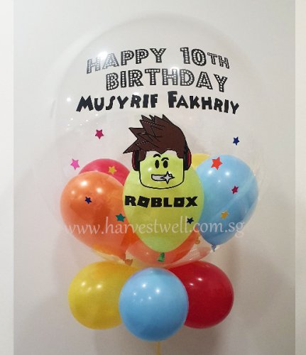 Personalised Roblox Birthday Theme Bubble Balloon