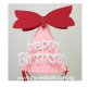 Birthday Red Ribbon Pink Party Cone Hat