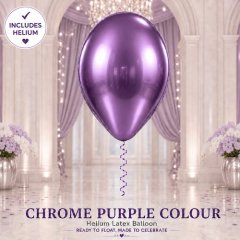 Chrome Purple Helium Latex Balloon