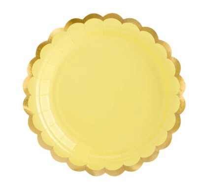 Gold Scalloped Yellow 7inches Dessert Paper Plate 16pcs Singapore