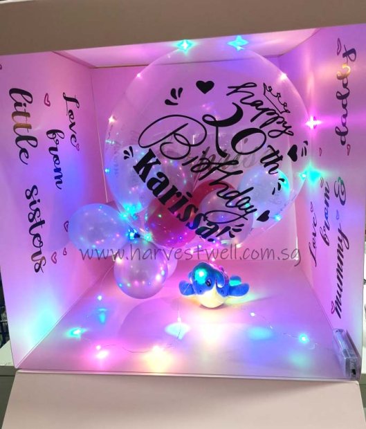 Customize Surprise Balloon Gift Box with Bubble Balloon Singapore