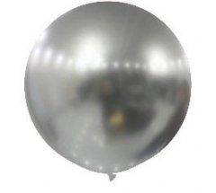 Chrome Silver Jumbo Round Shape Helium Latex Balloon