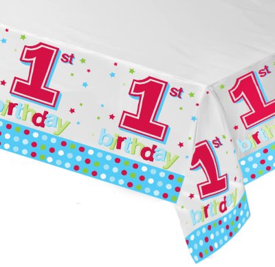 1st Blue Dots Baby Boy Table Cloth Singapore