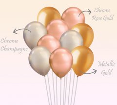 Wild Glow Gold Theme Helium Balloon Bundle