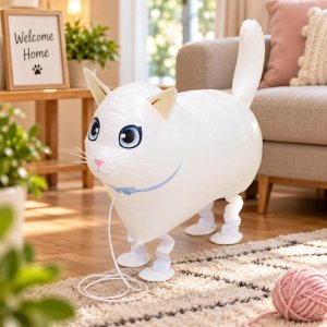 White Cat Walking Pet Balloon