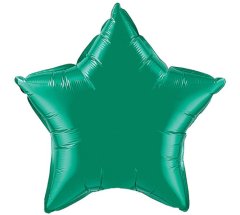 Green Star Shape Mylar Balloon