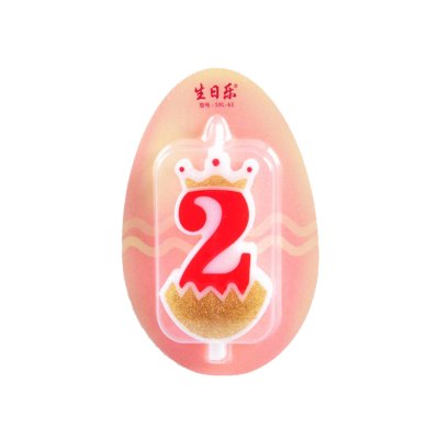 Number 2 Crown Candle with Gold Glitter Singapore