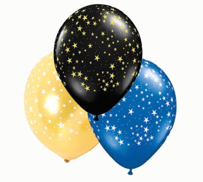 Stars Around Helium Latex Balloon Singapore