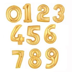 number megaloon gold balloon