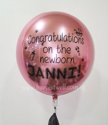 Congrats on Newborn Customize ORBZ Balloon Singapore