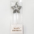 Diamond Star Metallic Silver Candle